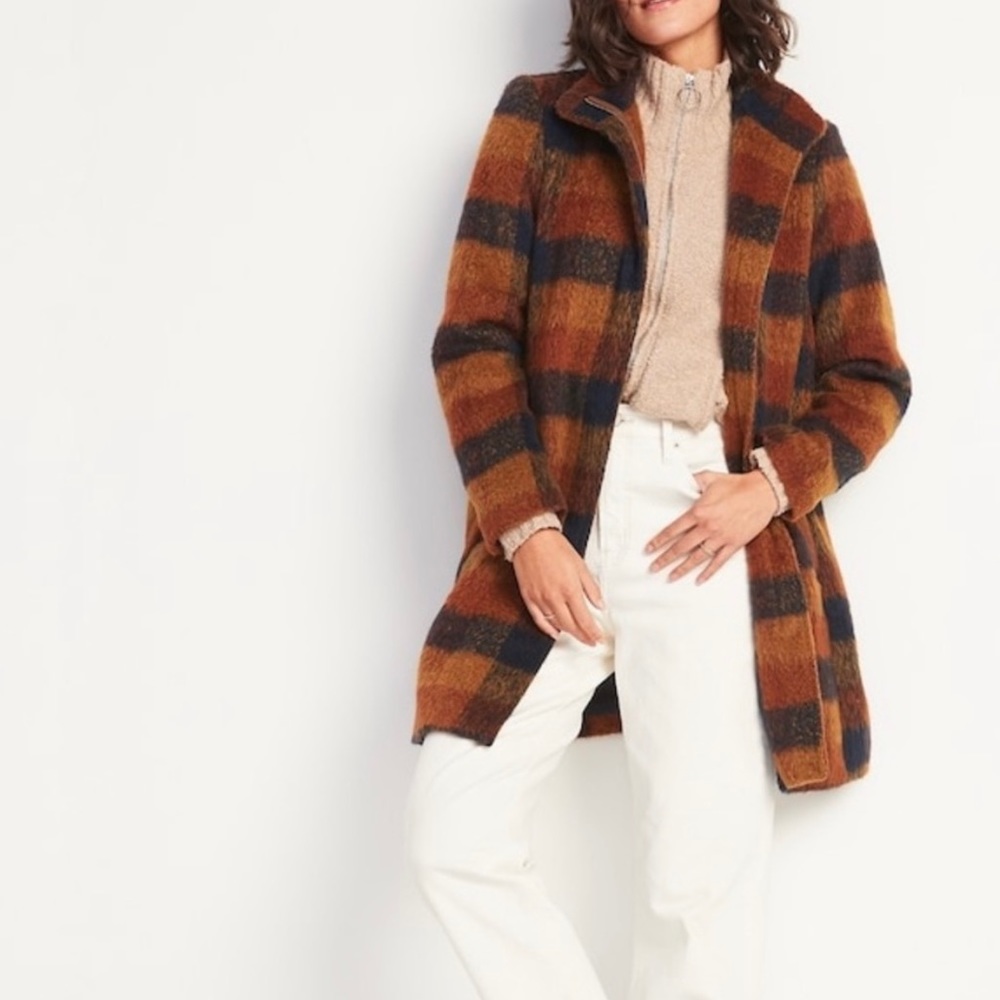 Plaid Oversized Soft-brushed Coat Medium